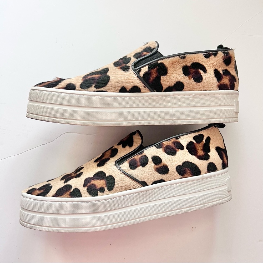 Gabriella Michel Pony Hair Leopard Print Slip On Sneakers Sz 39 - Picture 4 of 5